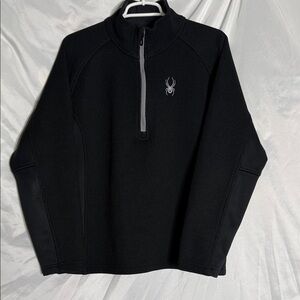 Spyder Black Half-Zip Pullover with Gray Zipper and Logo